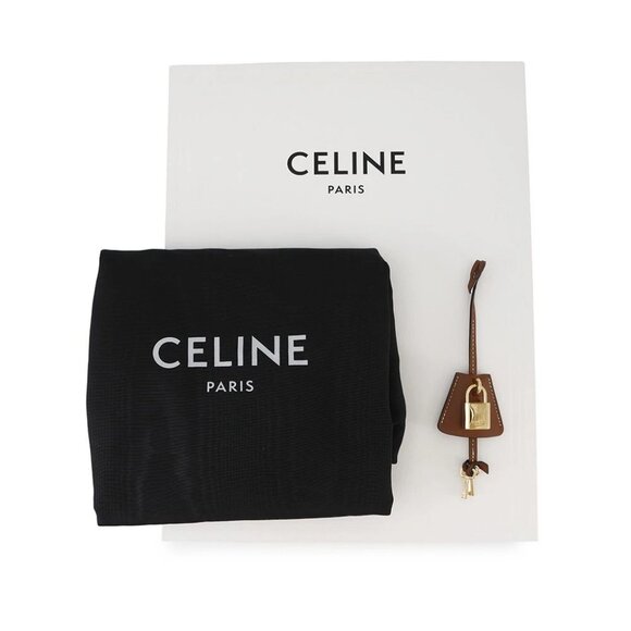 CELINE Medium Cabas16(Saise) Tote Bag Canvas/Leather Natural/Ta - Picture 16 of 16